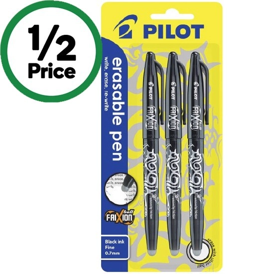 Pilot FriXion Ball Erasable Gel Pen 0.7mm Assorted Pk 3