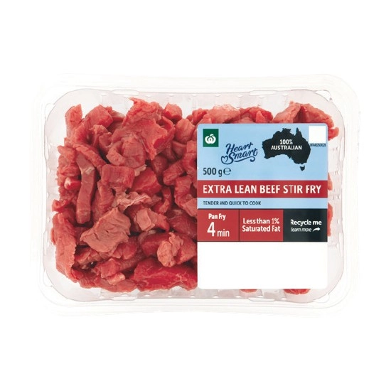 Woolworths Australian Beef Stir Fry Extra Lean Heart Smart 500g