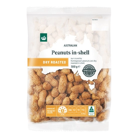 Woolworths Australian Peanuts In-shell 500g Pack