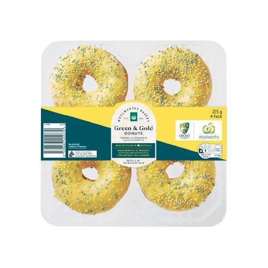 Woolworths Green & Gold Donuts Pk 4