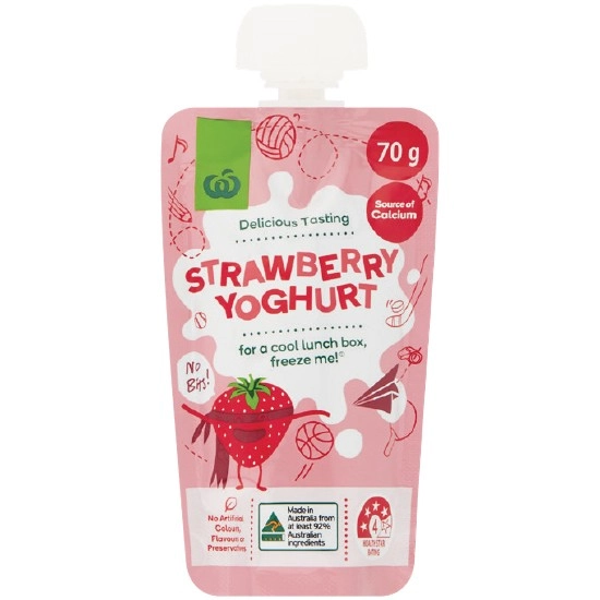 Woolworths Yoghurt Pouch Varieties 70g – From the Fridge