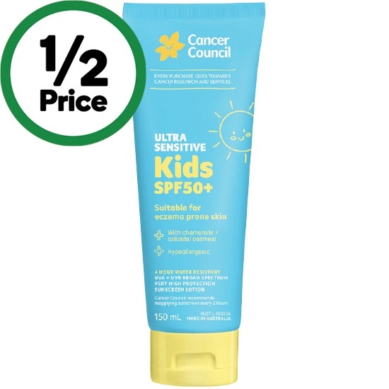 Cancer Council Ultra Sensitive Kids Sunscreen SPF50+ 150ml~