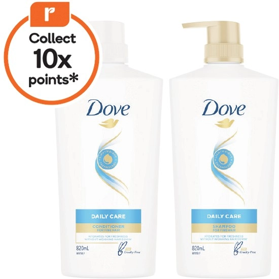 Dove Shampoo or Conditioner 820ml