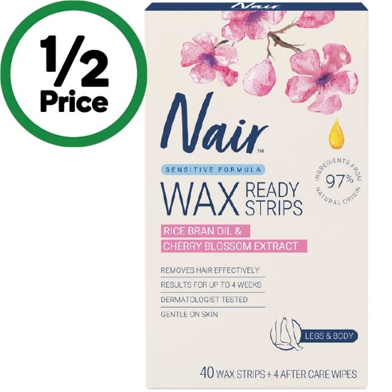 Nair Sensitive Large Wax Strips Pk 40