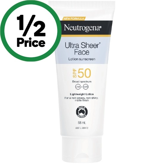 Neutrogena Ultra Sheer Face Lotion Sunscreen SPF50 88ml~