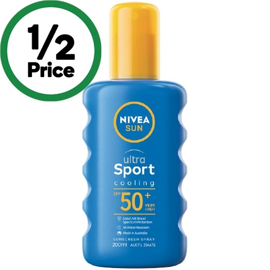 Nivea Sun Ultra Sport Cooling SPF50+ Sunscreen Spray 200ml~