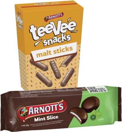 Arnott's Mint Slice or TeeVee Biscuits 175g-200g