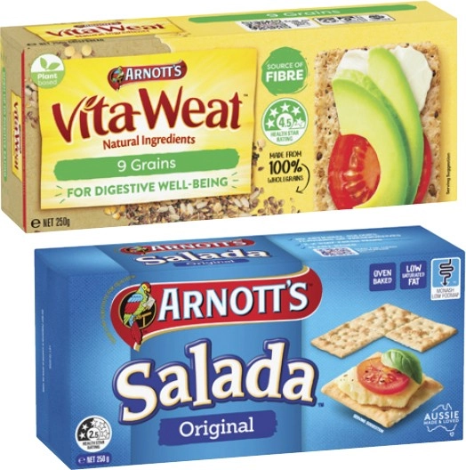 Arnott's Salada or Vita-Weat Crispbreads 250g