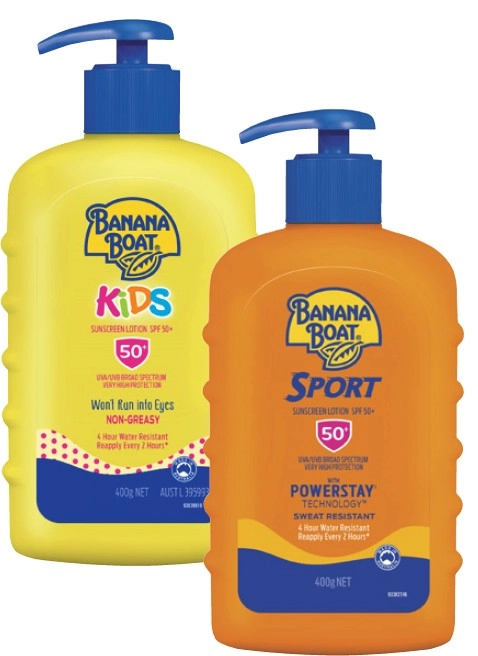 Banana Boat Sport or Kids Sunscreen Pump SPF50+ 400g