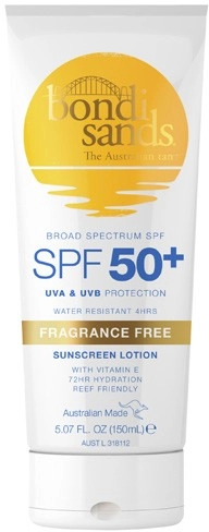 Bondi Sands Fragrance Free Sunscreen SPF50+ 150mL