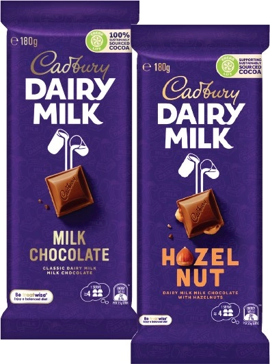 Cadbury Dairy Milk Block Chocolate 150g-190g