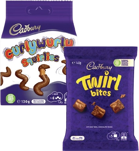 Cadbury or Europe Bites 120g-160g