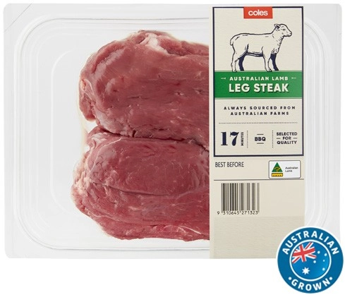 Coles Australian Lamb Leg Steak 270g