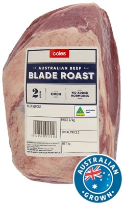 Coles Australian No Added Hormones Beef Blade Roast