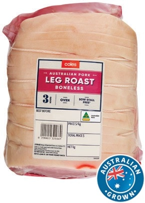 Coles Australian Pork Leg Roast Boneless