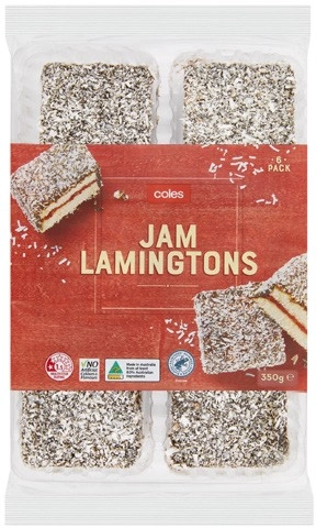 Coles Jam Lamingtons 6 Pack 350g