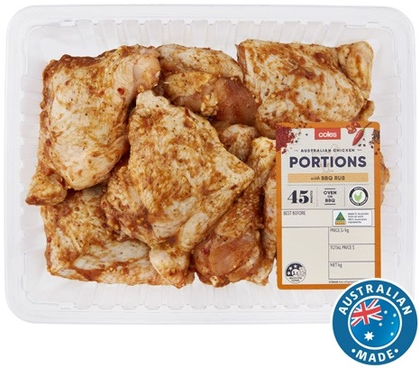 Coles RSPCA Approved Chicken Portions with BBQ Rub