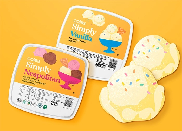 Coles Simply Neapolitan or Vanilla Flavoured Frozen Dessert 4 Litre