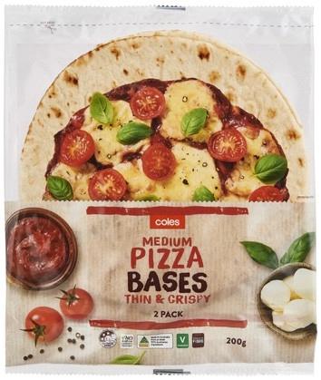 Coles Thin & Crispy Pizza Base Medium 200g