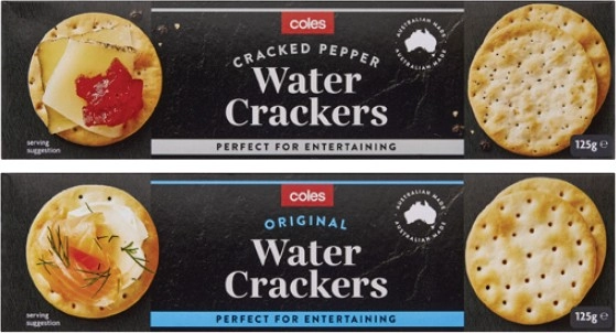 Coles Water Crackers 125g