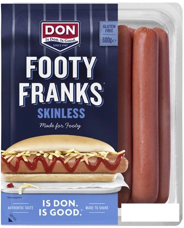 Don Skinless Footy Franks 600g