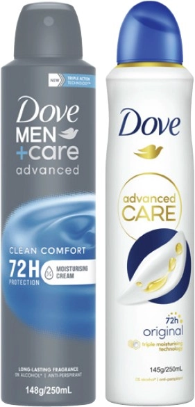 Dove Advanced Care Antiperspirant Aerosol Deodorant 250mL