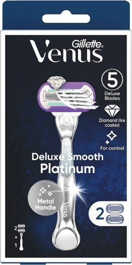 Gillette Venus Deluxe Smooth Platinum Razor Kit 1 Pack