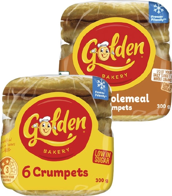 Golden Crumpet Rounds 6 Pack 300g