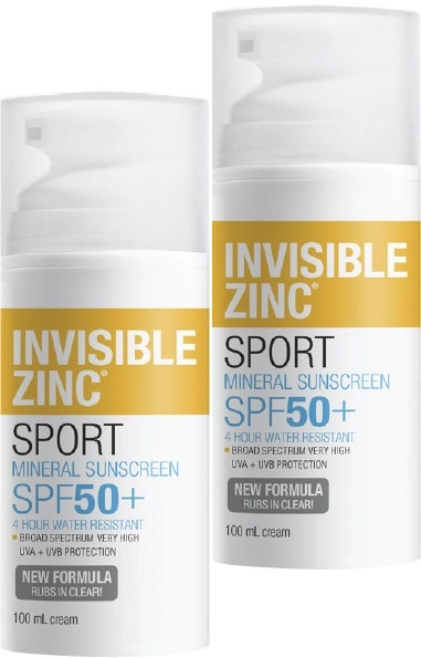 Invisible Zinc Sports Mineral Sunscreen SPF50+ 100mL^^