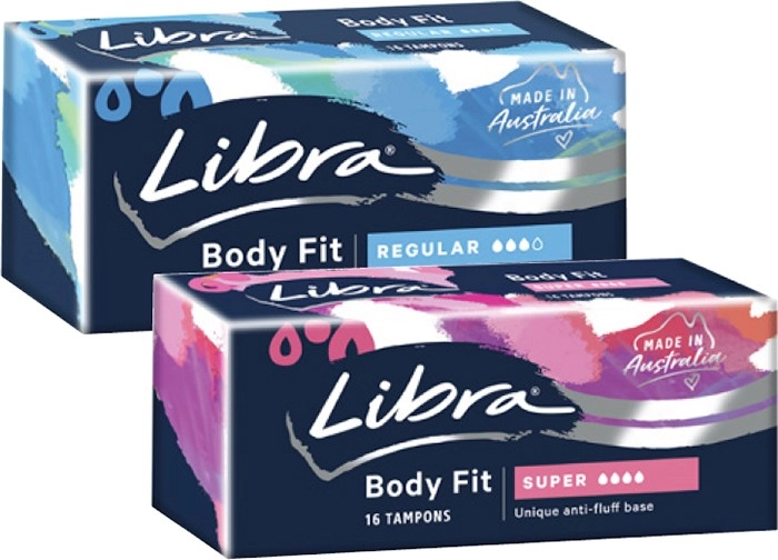 Libra Regular or Super Body Fit Tampons 16 Pack