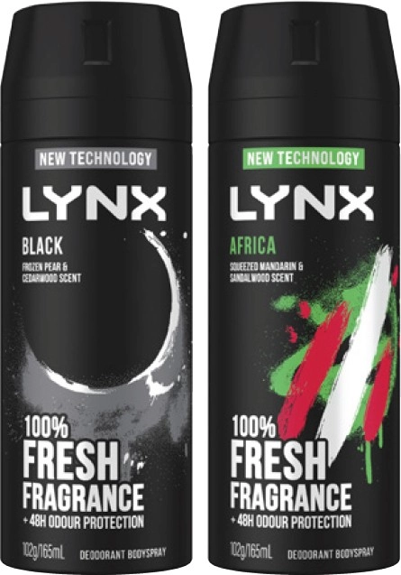 Lynx Antiperspirant Deodorant or Bodyspray 165mL