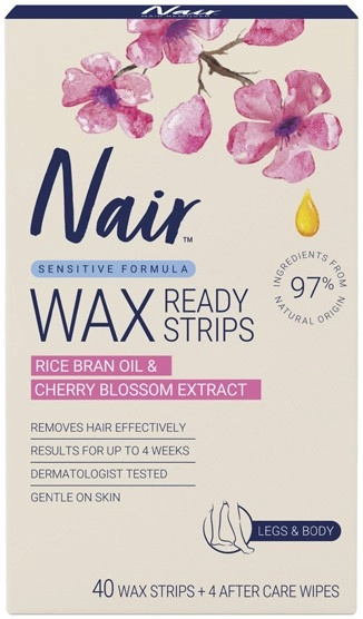 Nair Sensitive Wax Strips For Body & Legs 40 Pack