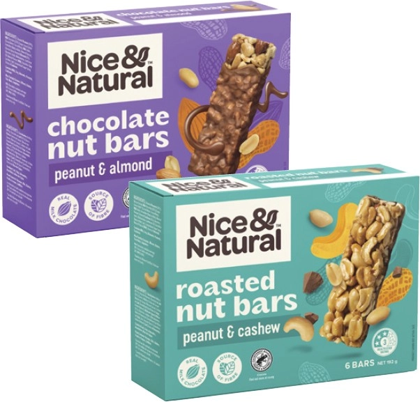 Nice & Natural Nut Bars 180g-192g