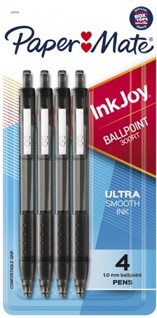 Papermate Inkjoy Black Ballpoint Pens 4 Pack