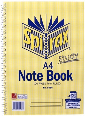 Spirax A4 Notebook 120 Pages