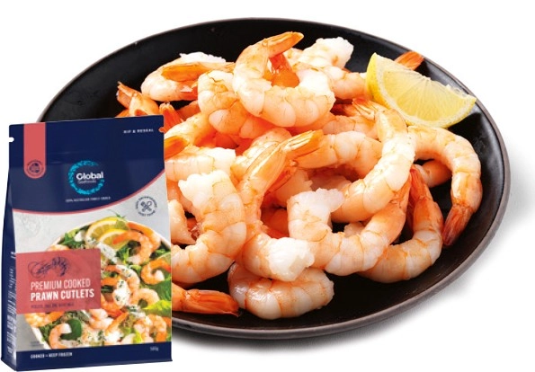 Global Seafood Cooked Tail On Prawn Cutlets 500g