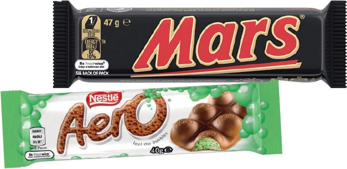 Mars or Nestle Medium Bars 35-56g, M&M’s 35-49g, Smarties 50g or Skittles 30g Selected Varieties