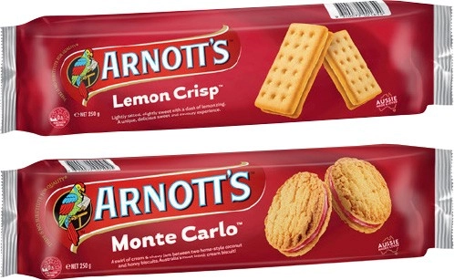 Arnott's Cream Biscuits 200‑250g, Tina Wafer 200g, Hundreds & Thousands 200g, Tic Toc 250g or Tiny Teddy Half Coated 200g Biscuits Selected Varieties