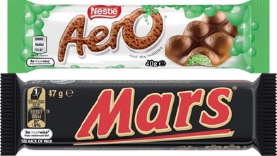 Mars 44‑56g, Nestlé 35‑50g Medium Bars, M&M’s 35‑49g, Skittles 30g or Smarties 50g Selected Varieties