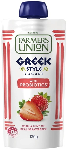 Farmers Union Greek Style Yogurt with Probiotics 130g Selected Varieties