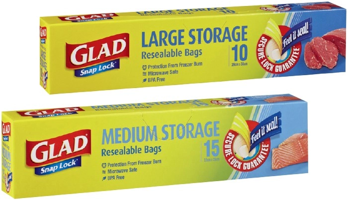 Glad Snap Lock Resealable Bags 10‑60 Pack Selected Varieties