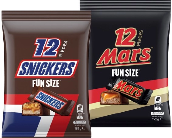 Mars, M&M's or Skittles Fun Size Pack 132‑192g Selected Varieties