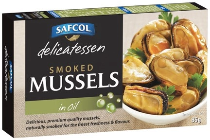 Safcol Delicatessen Mussels 85g Selected Varieties