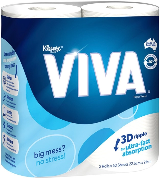 Viva Multi-Purpose Cleaning Towel 2 Pack Selected Varieties