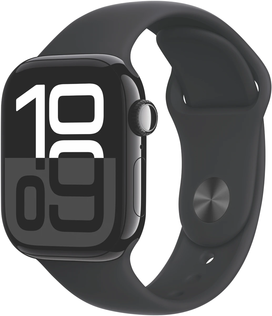 Apple Watch Series 10 GPS 42mm Jet Black Aluminium - Black Sport Band - S/M