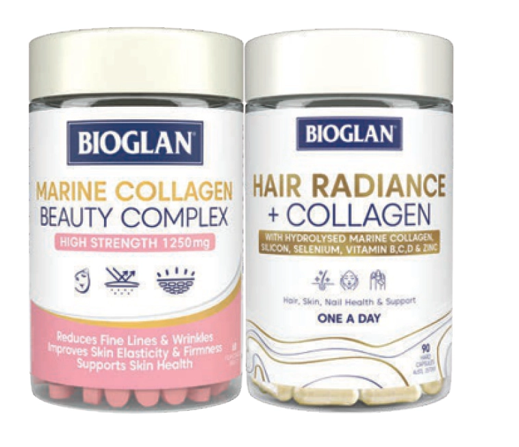 Bioglan Marine Collagen Beauty Complex 60 Tablets or Hair Radiance + Collagen 90 Capsules