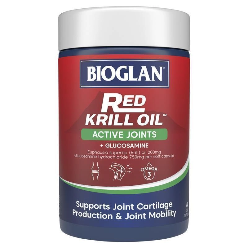 Bioglan Red Krill Oil Active Joints + Glucosamine 60 Soft Capsules