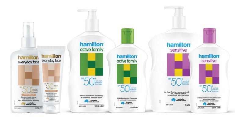 Hamilton Sun SPF 50+ Range