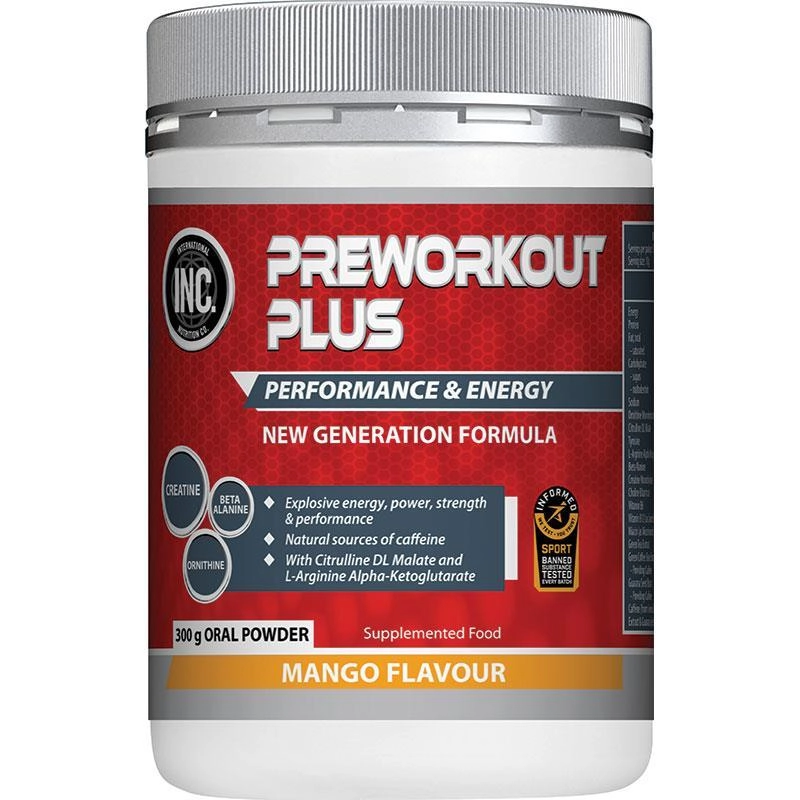 INC Preworkout Plus Mango Flavour 300g