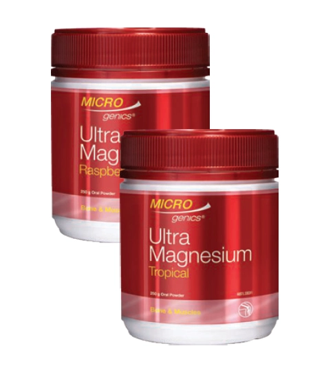 Microgenics Ultra Magnesium 250g Powder Raspberry or Tropical Flavour